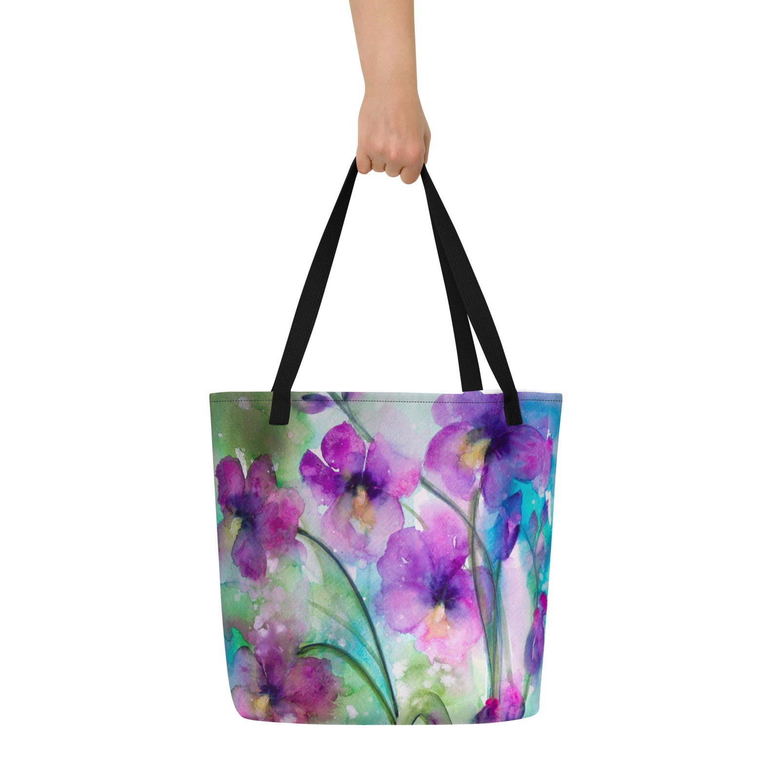 Orchid Fantasy All-Over Print Tote Bag Large - Image 3