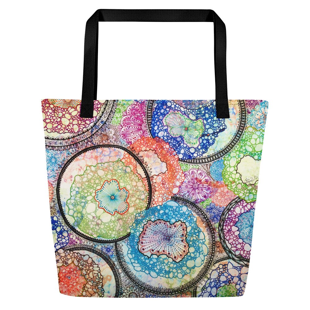 Kaleidoscope All-Over Print Tote Bag Large - Image 5