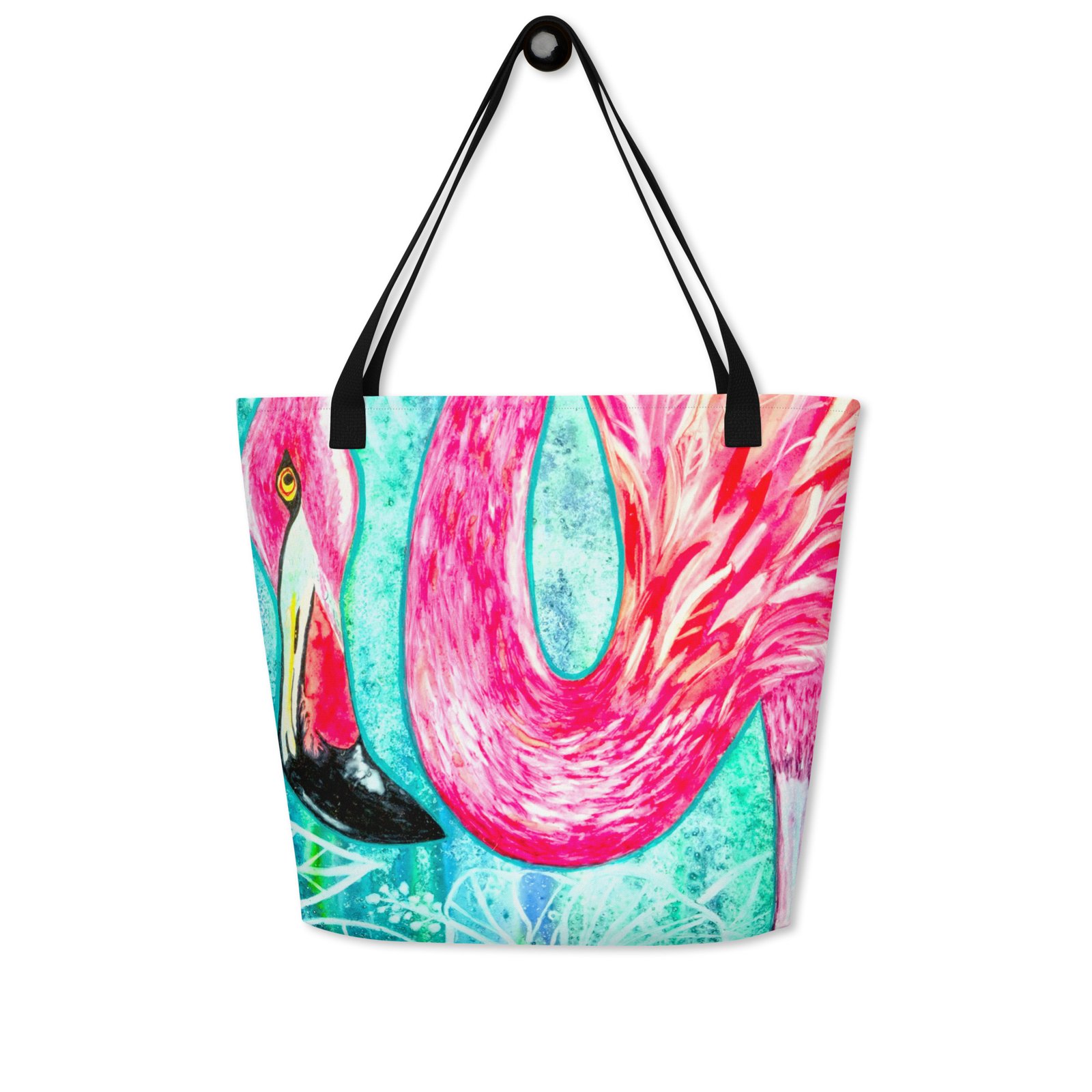 Funky Flamingo All-Over Print Tote Bag Large - Image 5