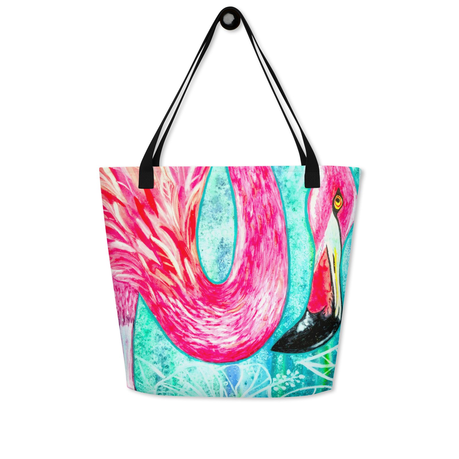 Funky Flamingo All-Over Print Tote Bag Large - Image 6