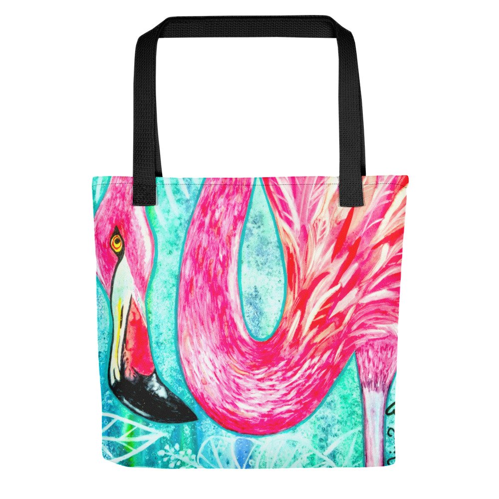 Funky Flamingo All Over Print Tote Bag Small - Image 6