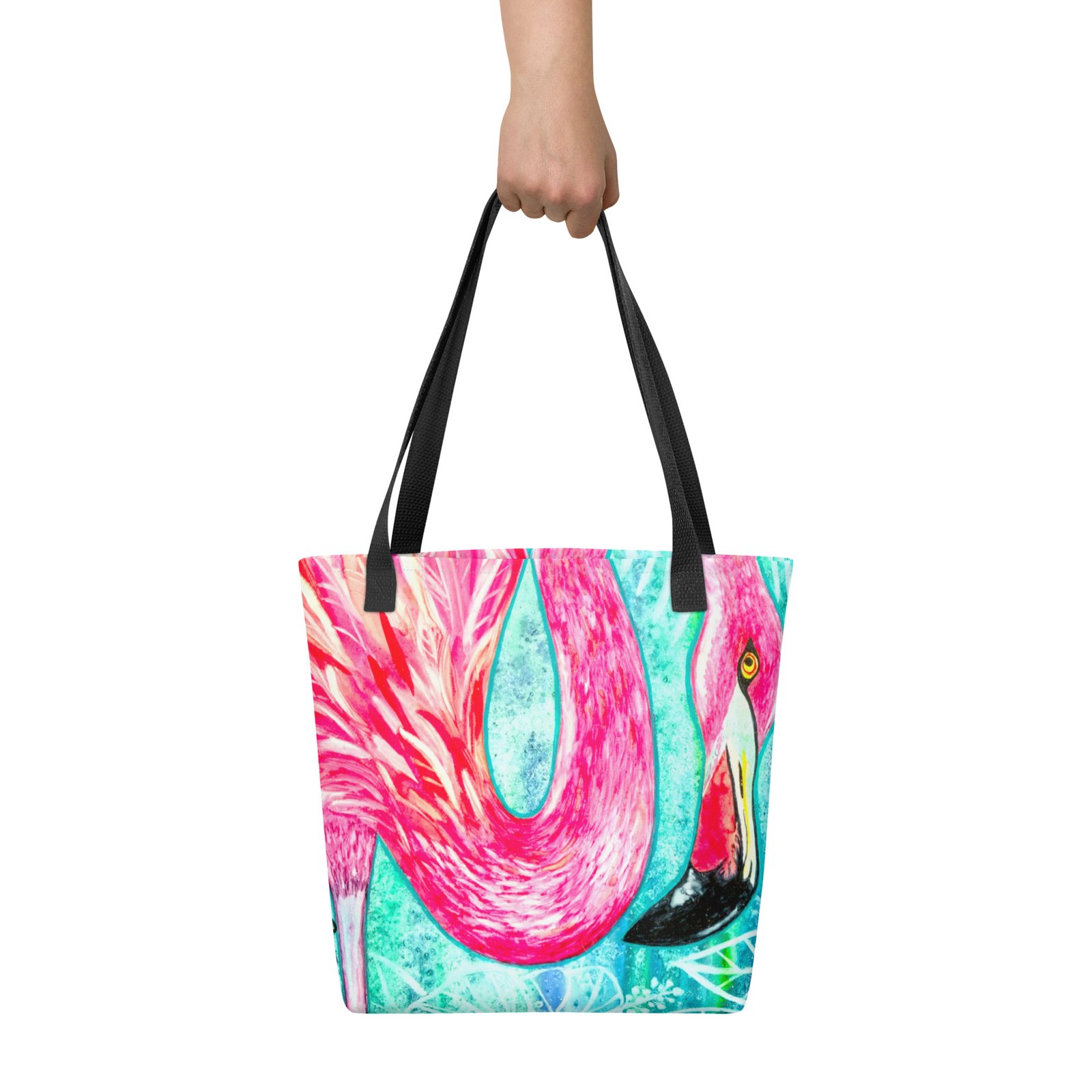Funky Flamingo All Over Print Tote Bag Small - Image 2