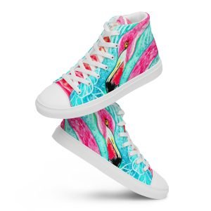 Funky Flamingo Women’s High Top Canvas Shoes